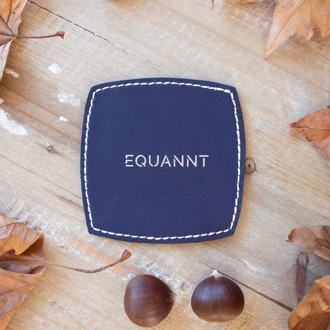 Leather Coaster | Midnight blue